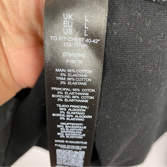 Asos Design Muscle Fit Long Sleeve T-shirt Contrast Tipping Large Black - Picture 10 of 11